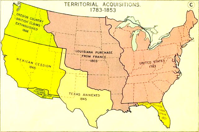 An old map that shows the vast stretch of land that was the Louisiana Purchase