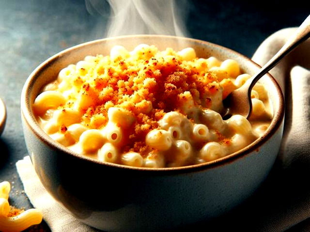 AI generate image of a bowl of mac and cheese