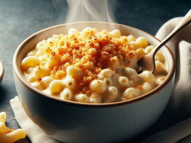 AI generate image of a bowl of mac and cheese