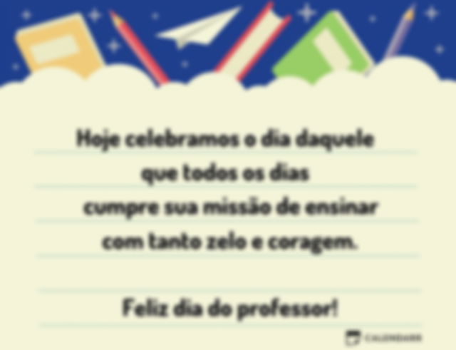 Mensagem para os professores