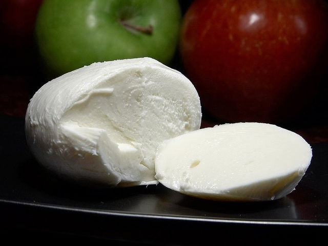 image of a lump of homemade mozzarella