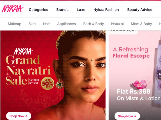 Nykaa website