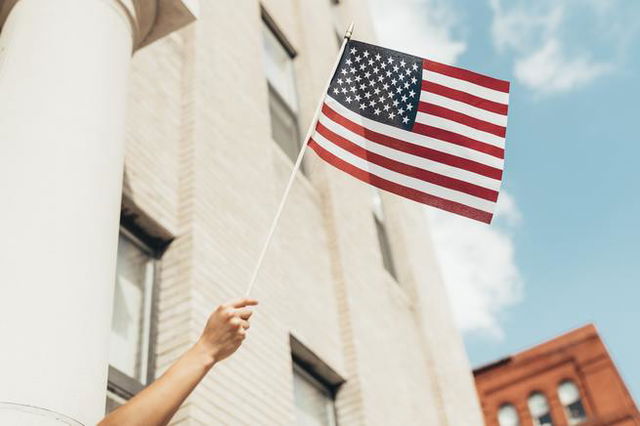 waving american flag