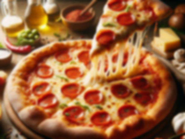 AI generated image of a pepperoni pizza