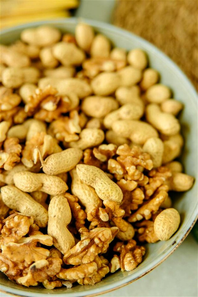 peanuts in a ceramic bowl