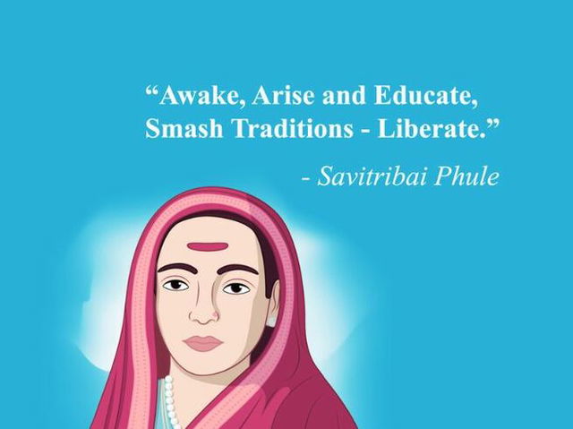 a vector with savitribai phule quote