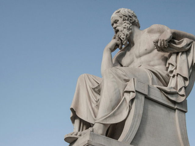 Sculpture of Thinking Socrates