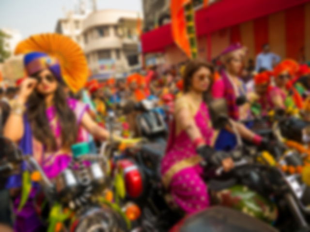 Procession of women in traditional attire on Gudi Padwa