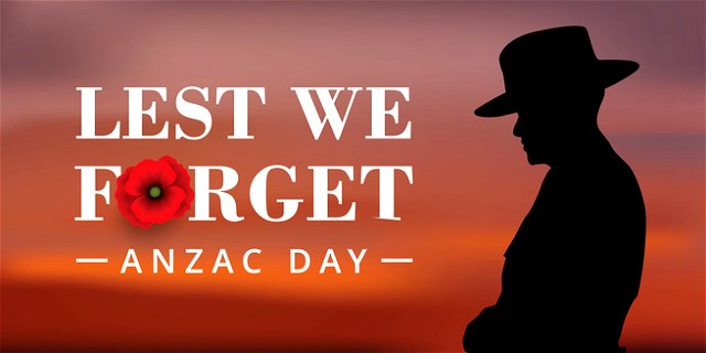 A man observing silence on Anzac Day