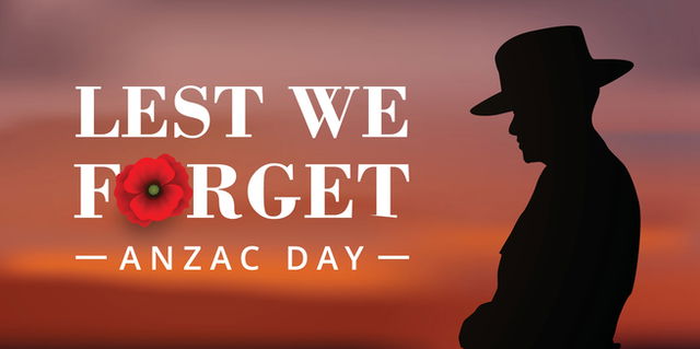 A man observing silence on Anzac Day