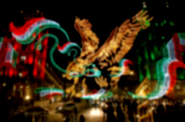 decorations of lights to commemorate September 15, the day that commemorates the beginning of the Independence of Mexico in 2019