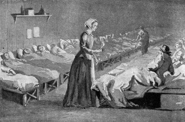 Florence Nightingale in the hospital at Uskudar (Scutare) during the Crimean War, 1854-1856