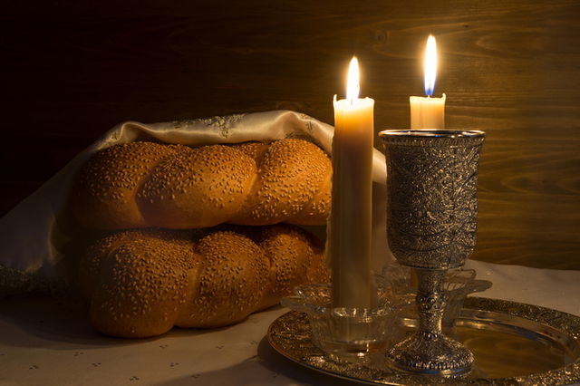 challah bread and wine