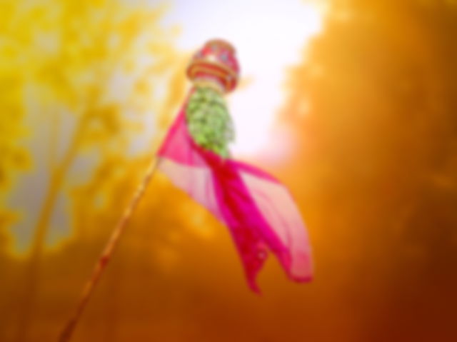 A Gudi or flag is worshiped on Gudi Padwa