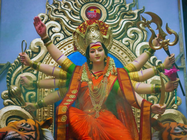 The idol of Maa Durga during Navratri