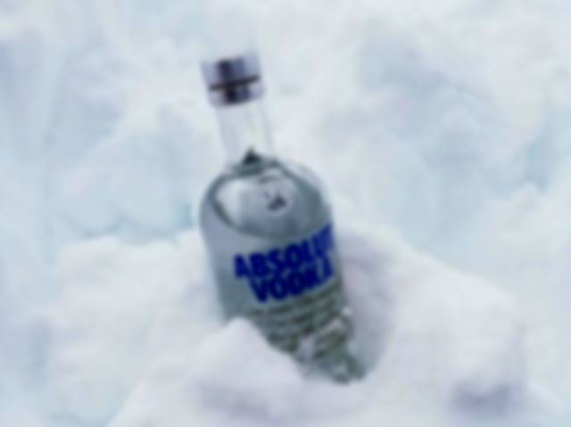 Vodka Bottle In The Snow