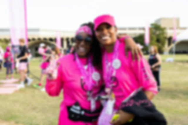 Women wearing pink in Breast cancer awareness month