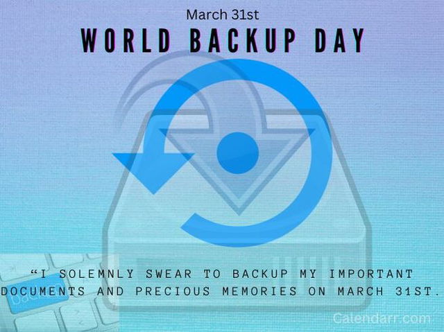 An image created by us to represent world backup day with the pledge