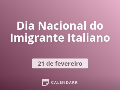 Dia Nacional do Imigrante Italiano