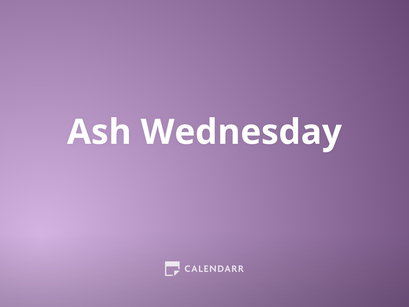 Ash Wednesday February 22 Calendarr