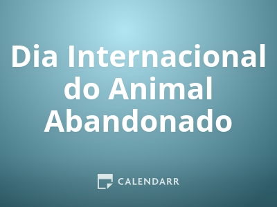 Dia Internacional do Animal Abandonado