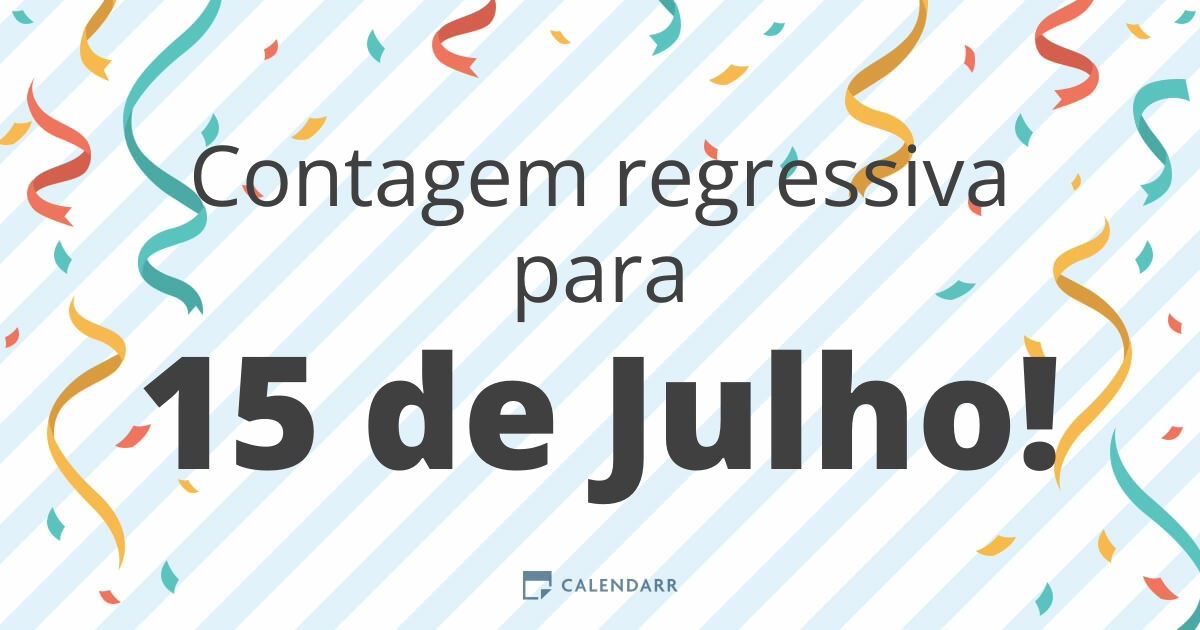 Contagem regressiva para 15 de Julho Calendarr