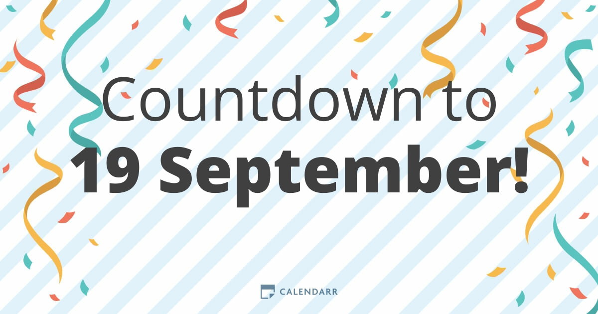 September 190 Countdown to 19 September - Calendarr