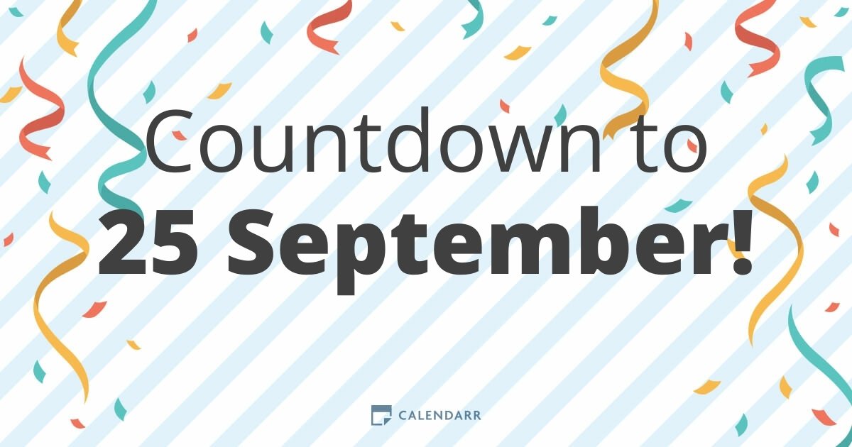 Countdown to 25 September Calendarr