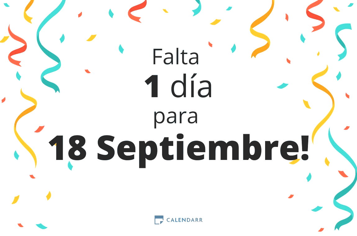 Descubre cuántos días faltan para 18 Septiembre - Calendarr