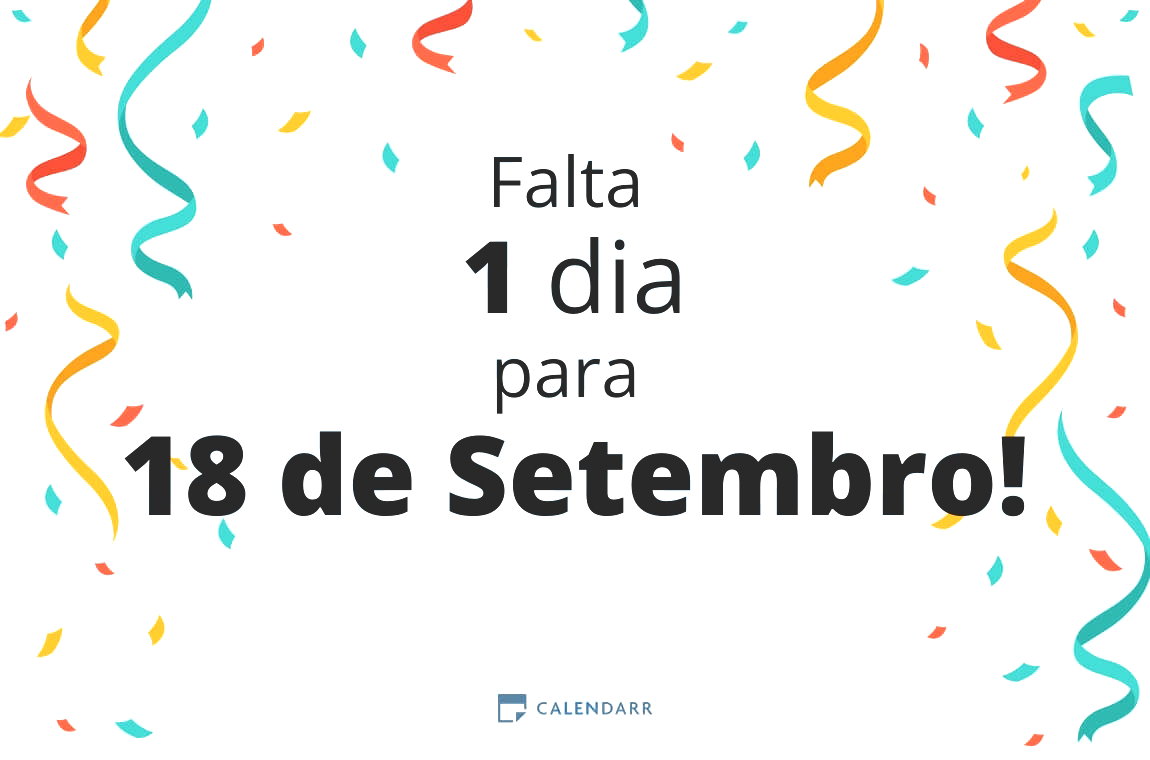 Descobre quantos dias faltam para 18 de Setembro - Calendarr