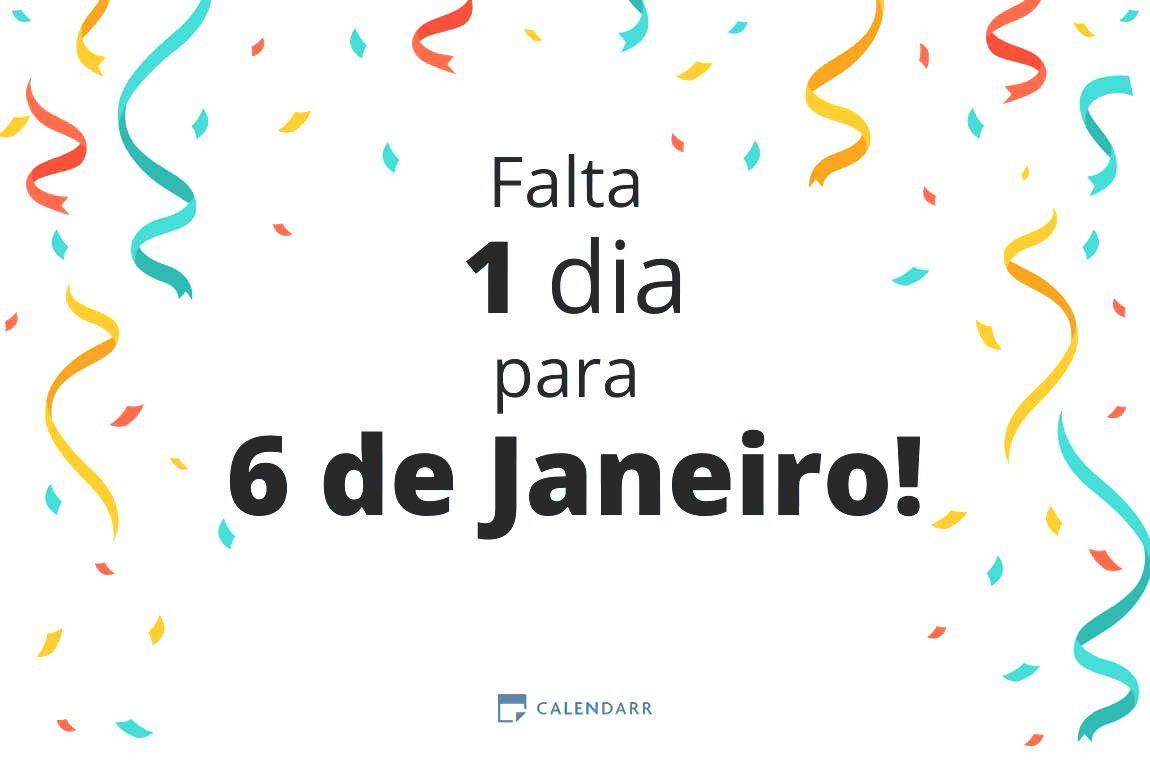 Descubra quantos dias faltam para 6 de Janeiro - Calendarr