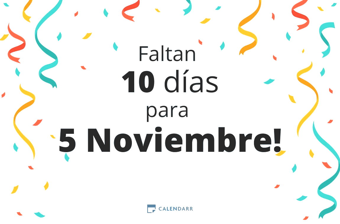 Descubre cuántos días faltan para 5 Noviembre - Calendarr