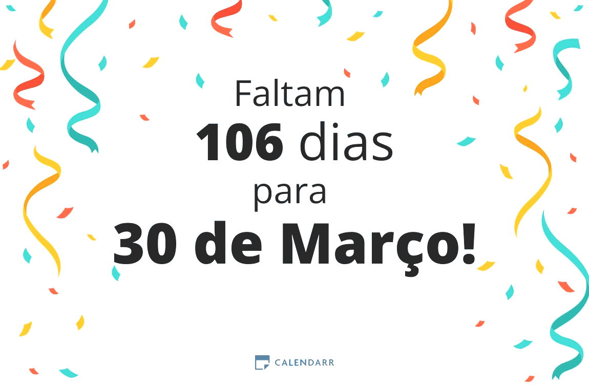 Descobre quantos dias faltam para 30 de Março - Calendarr