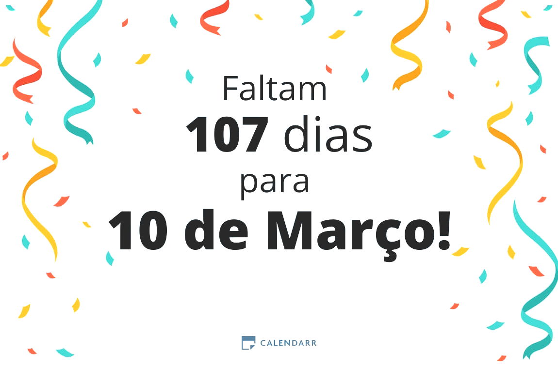 Descubra quantos dias faltam para 10 de Março - Calendarr