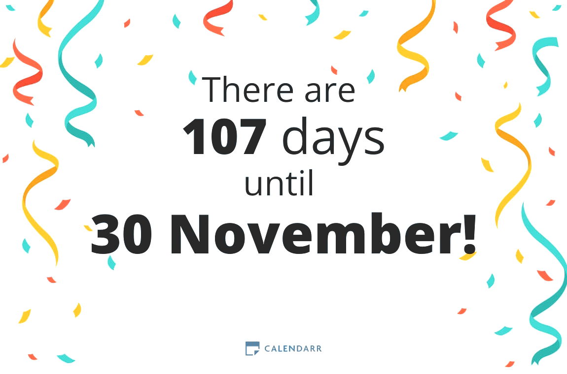 How many days until 30 November Calendarr