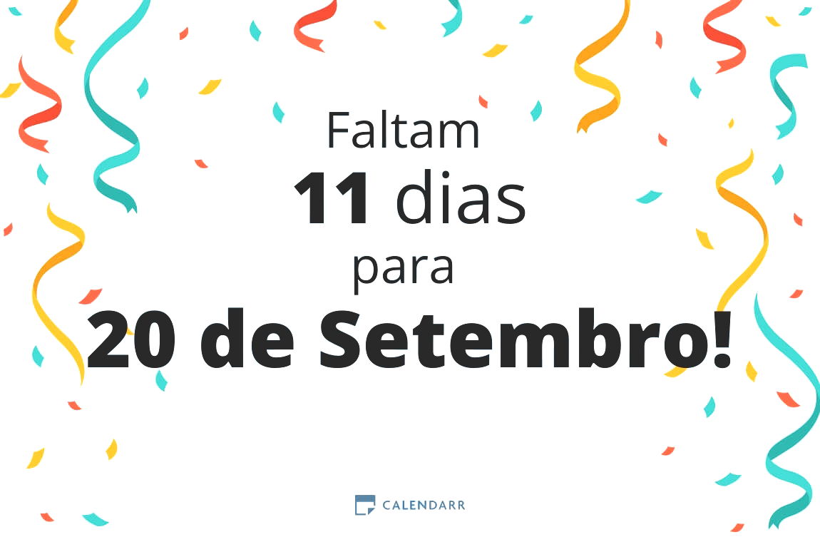 Descubra quantos dias faltam para 20 de Setembro - Calendarr