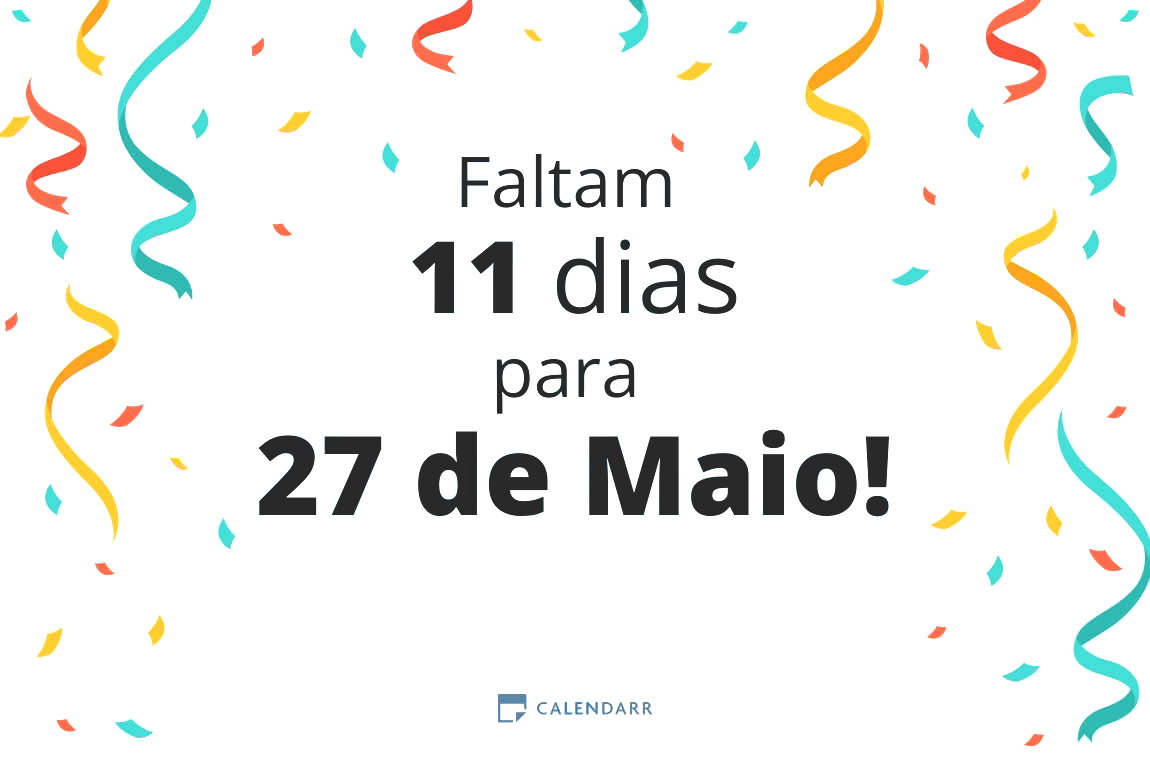 Descubra quantos dias faltam para 27 de Maio - Calendarr
