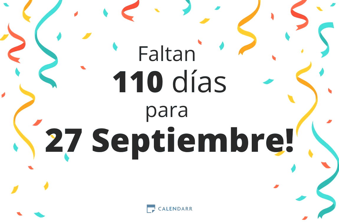 Descubre cuántos días faltan para 27 Septiembre - Calendarr