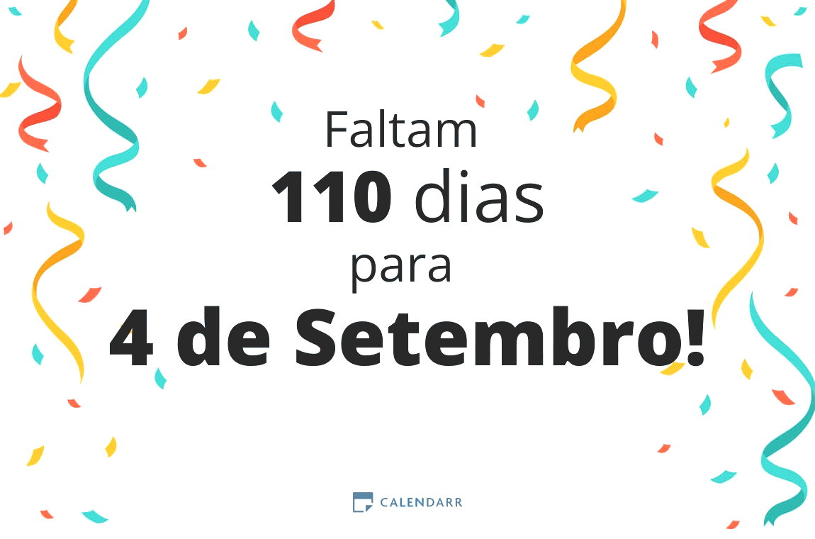 Descobre quantos dias faltam para 4 de Setembro - Calendarr