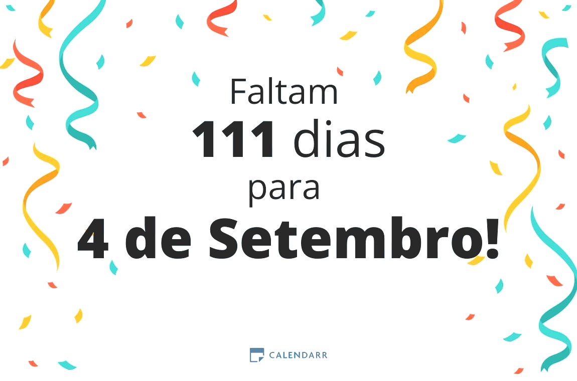 Descubra quantos dias faltam para 4 de Setembro - Calendarr