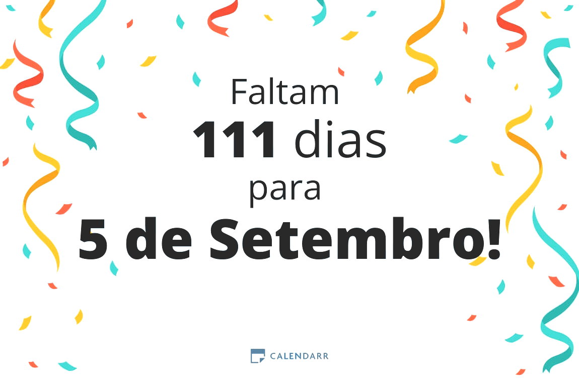 Descobre quantos dias faltam para 5 de Setembro - Calendarr