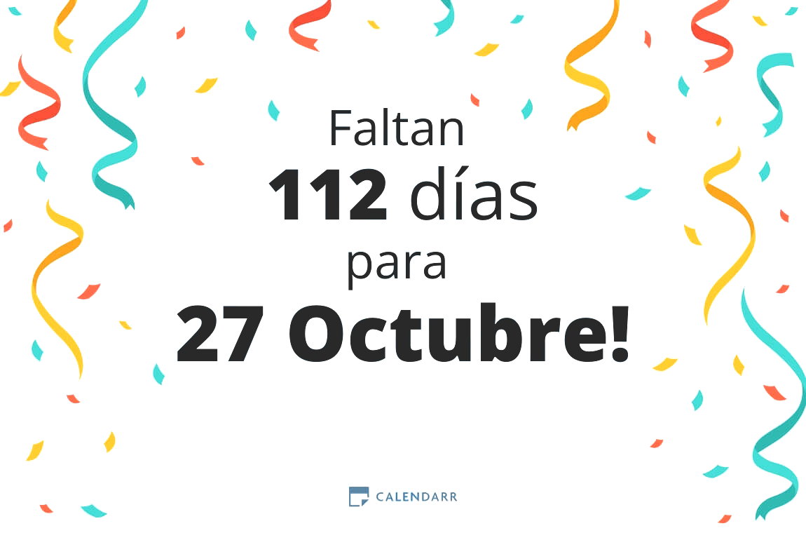Descubre cuántos días faltan para 27 Octubre - Calendarr