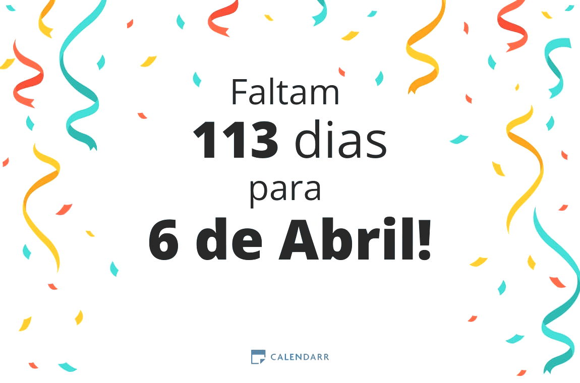 Descobre quantos dias faltam para 6 de Abril - Calendarr