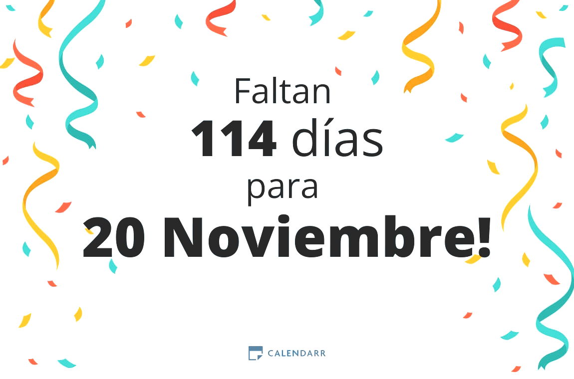 Descubre cuántos días faltan para 20 Noviembre - Calendarr