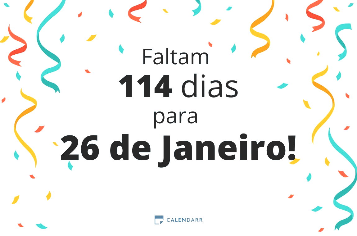 Descubra quantos dias faltam para 26 de Janeiro - Calendarr