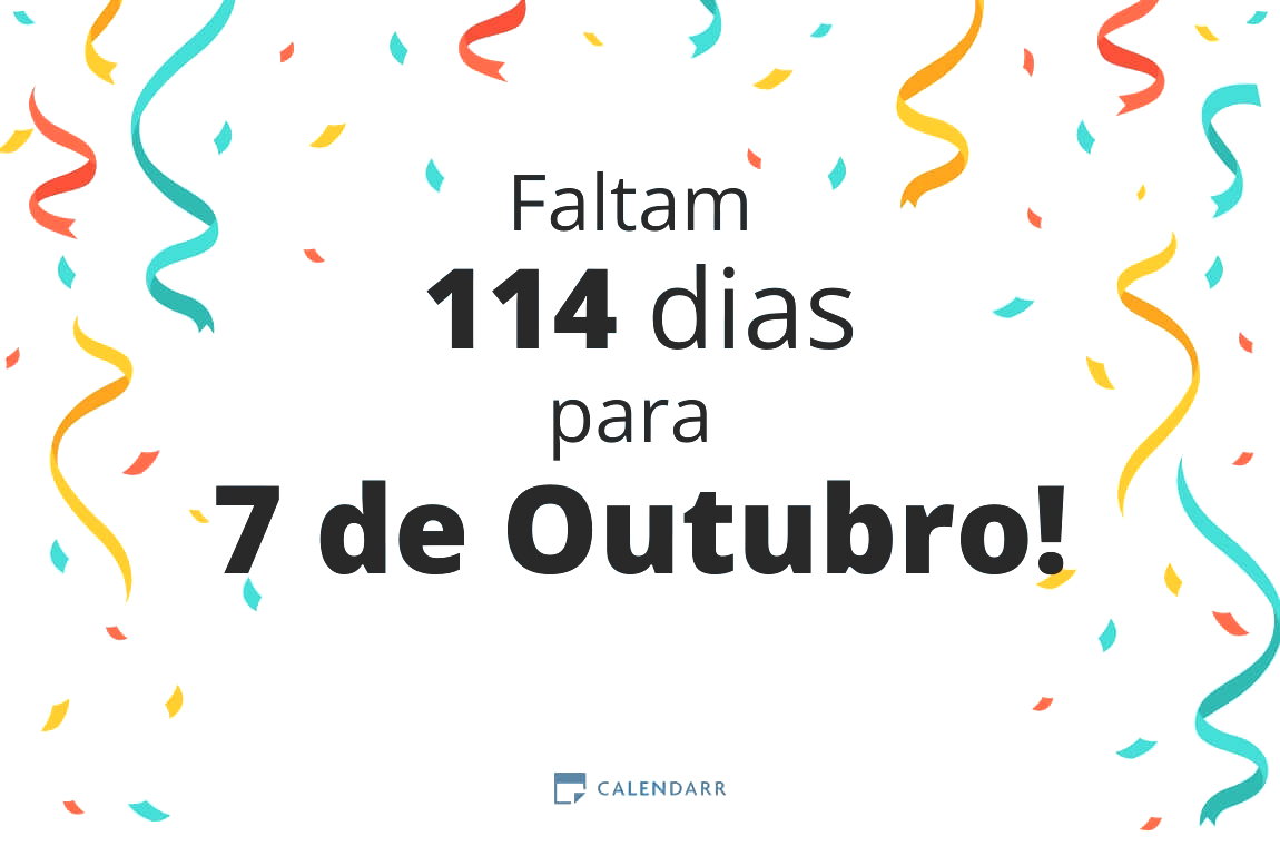 Descubra quantos dias faltam para 7 de Outubro - Calendarr