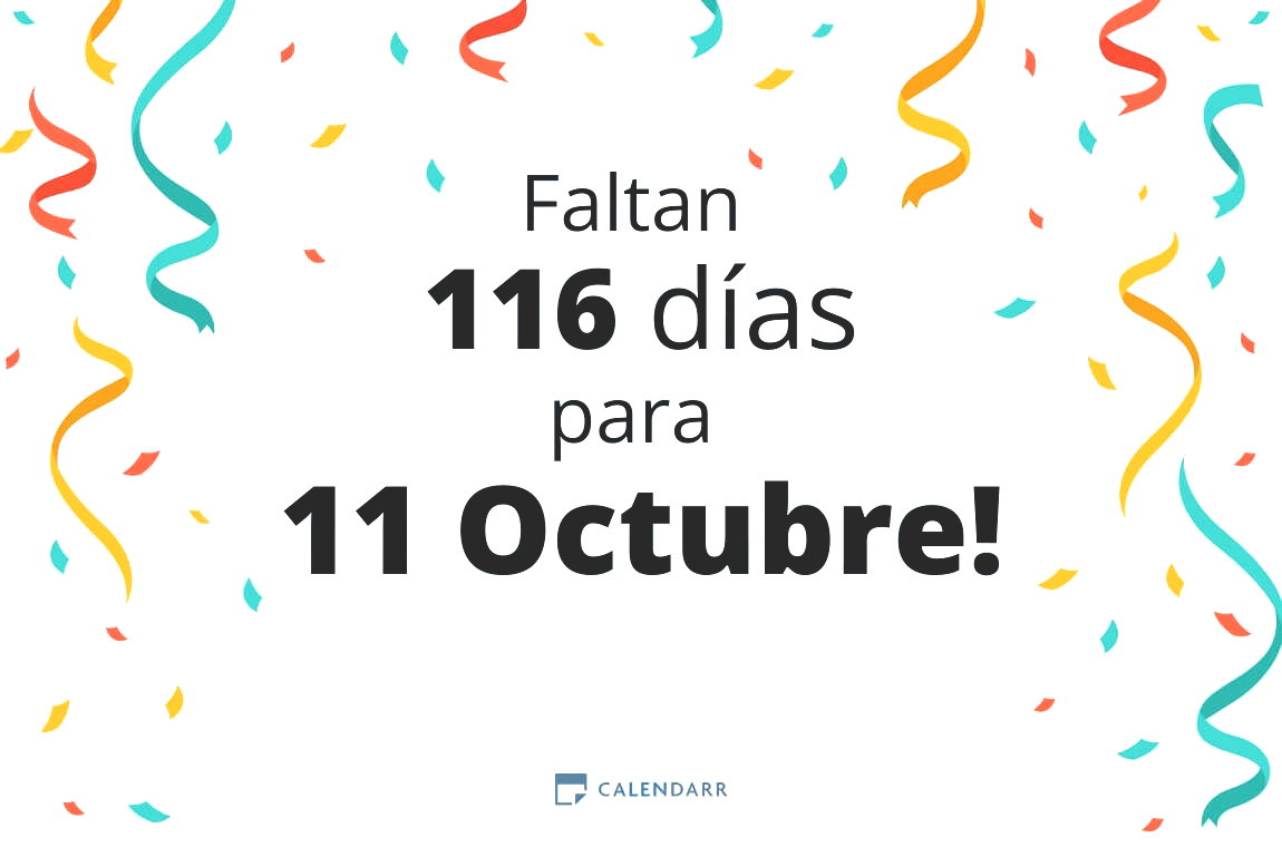 Descubre cuántos días faltan para 11 Octubre - Calendarr