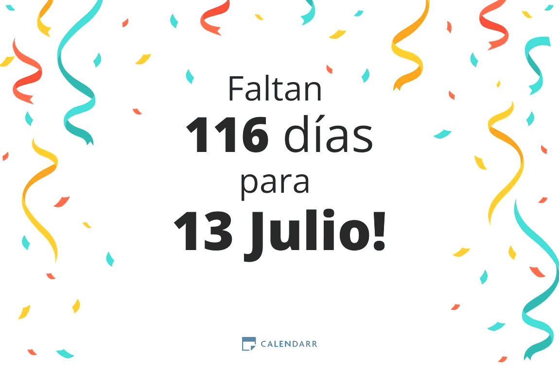 Descubre cuántos días faltan para 13 Julio - Calendarr