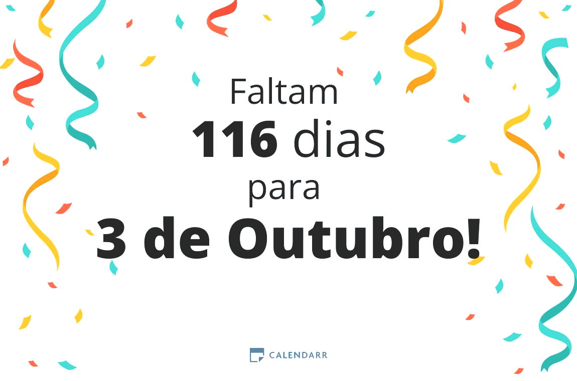 Descubra quantos dias faltam para 3 de Outubro - Calendarr