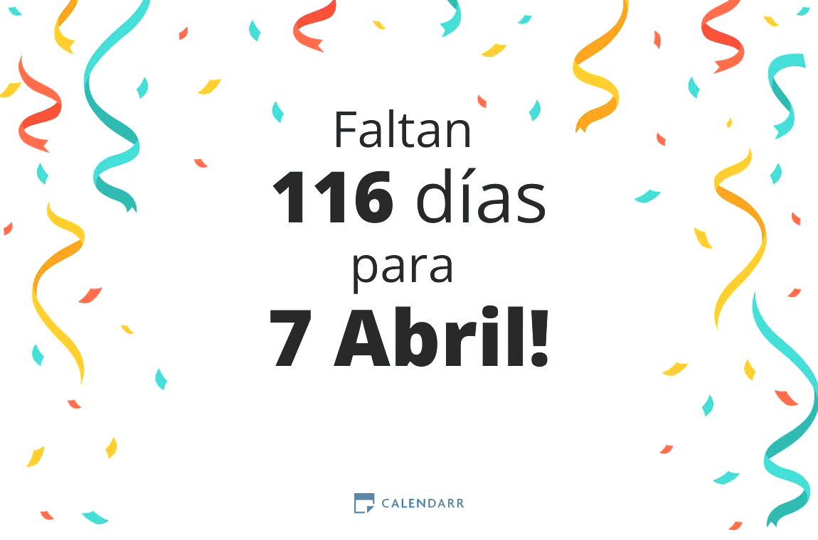 Descubre cuántos días faltan para 7 Abril - Calendarr